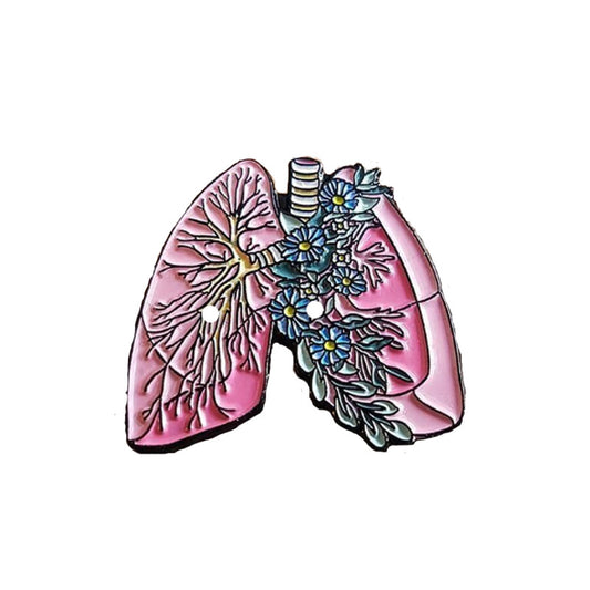 Lungs with Flowers Pin