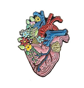 Heart with Flowers Pin