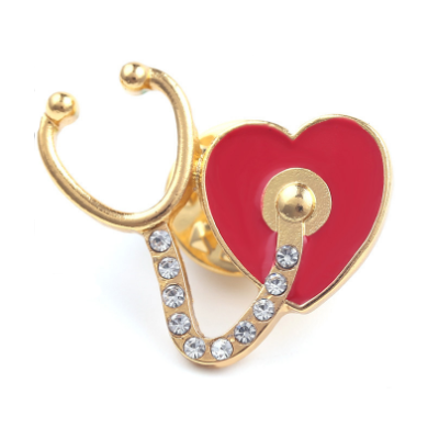 Stetho with Heart Pin