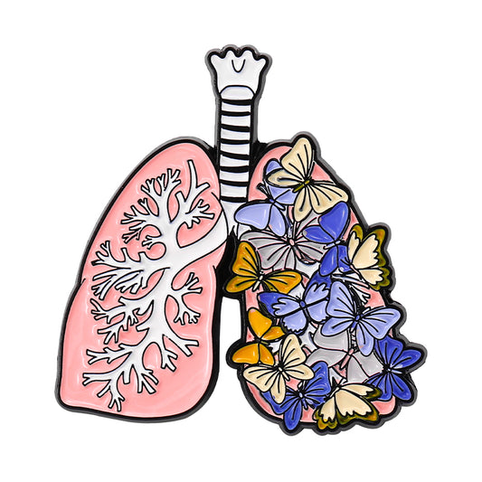 Lung with Butterflies Pin