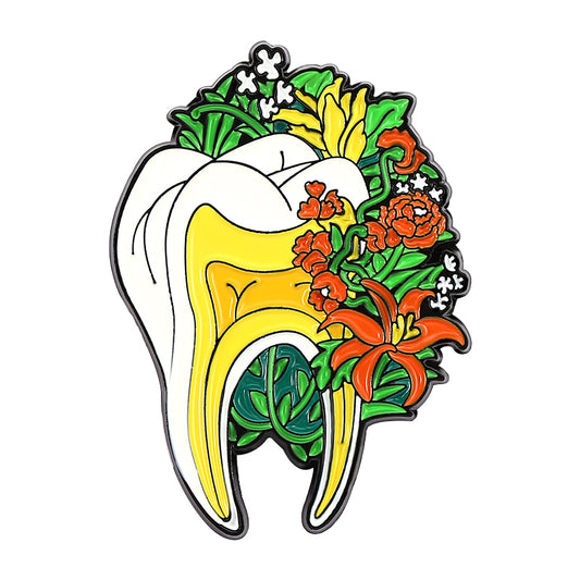 Tooth with Flowers Pin