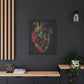 Human Heart Black Art Canvas