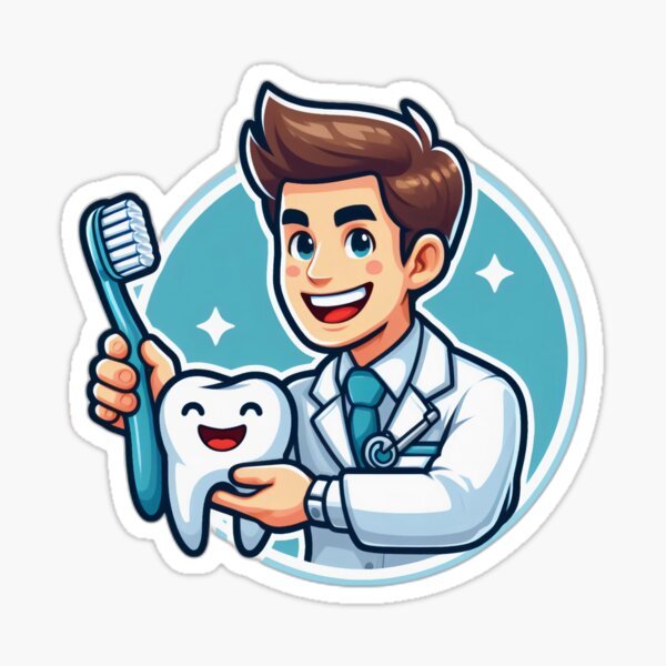 Dentist With Tooth Sticker - drtobe