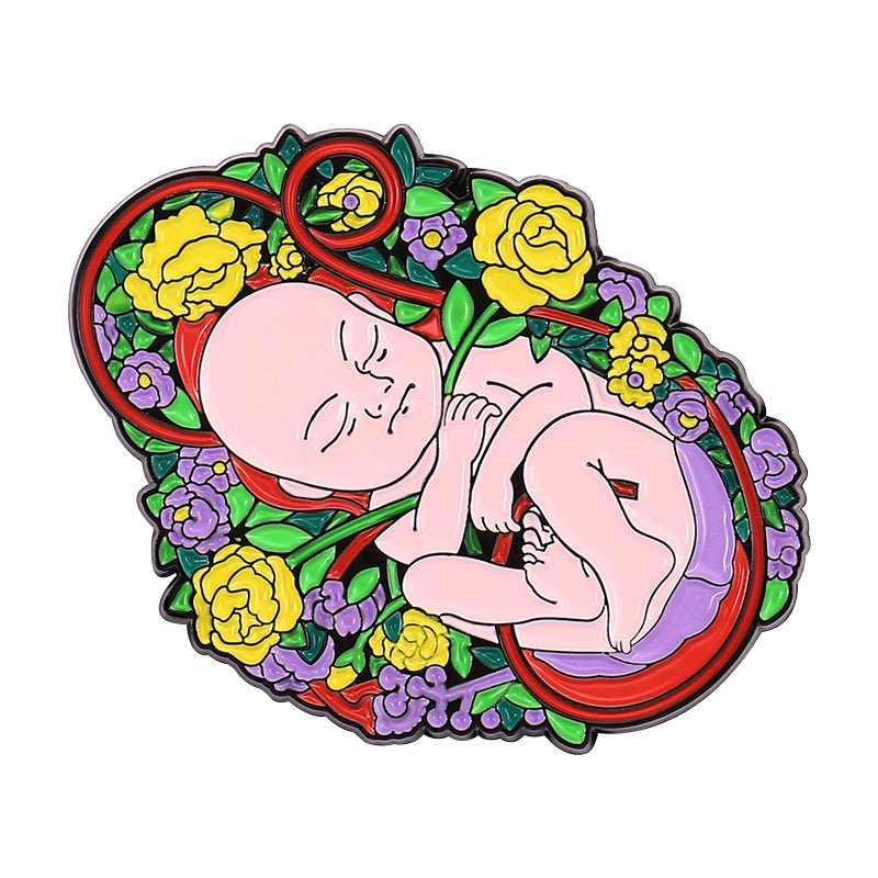 Embryo with Flowers Pin - drtobe