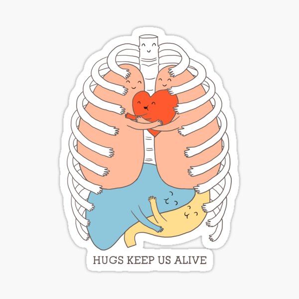 "HUGS KEEP US ALIVE" Sticker - drtobe