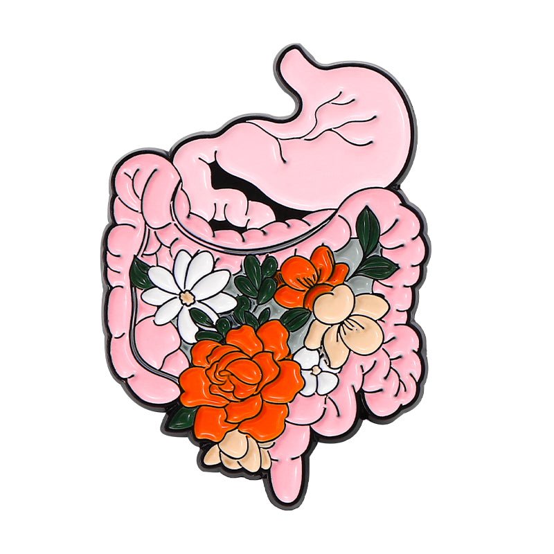 Intestine with Flowers Pin - drtobe