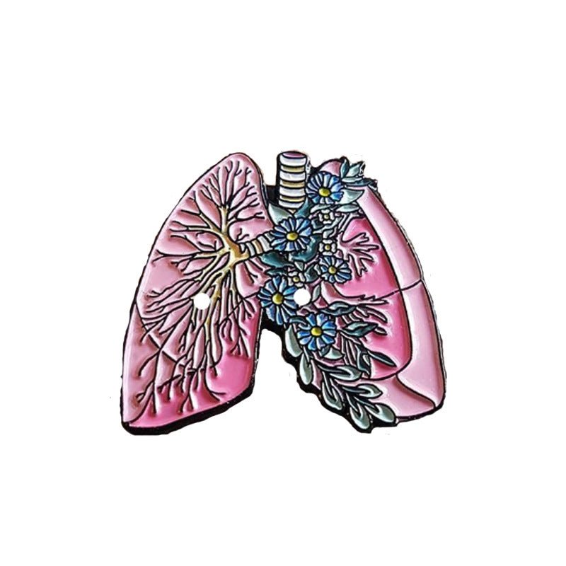 Lungs with Flowers Pin - drtobe