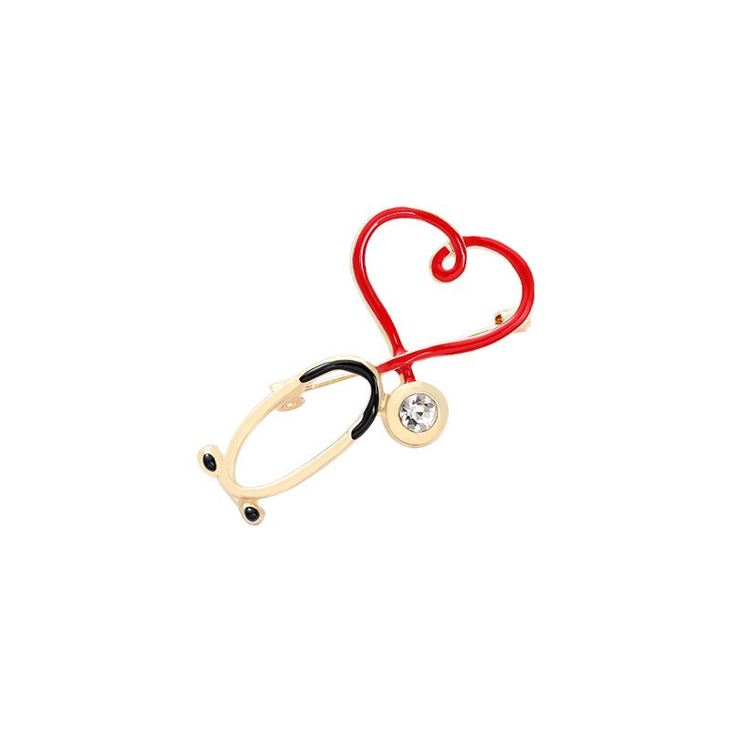 Stetho Heart Shape Red Pin - drtobe
