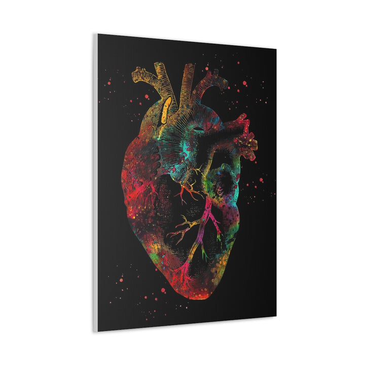 Human Heart Black Art Canvas