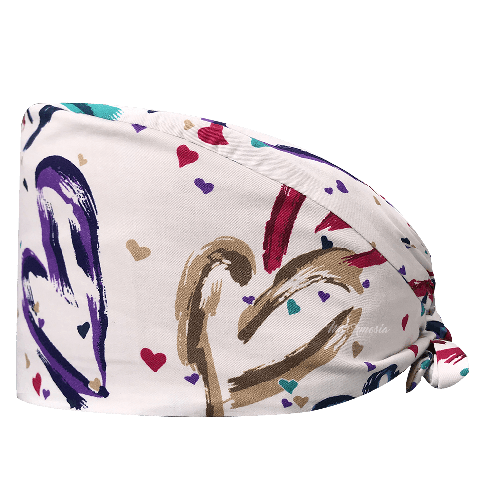 Colorful Hearts White Cap - drtobe