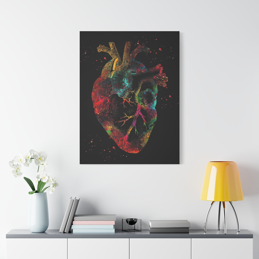 Human Heart Black Art Canvas