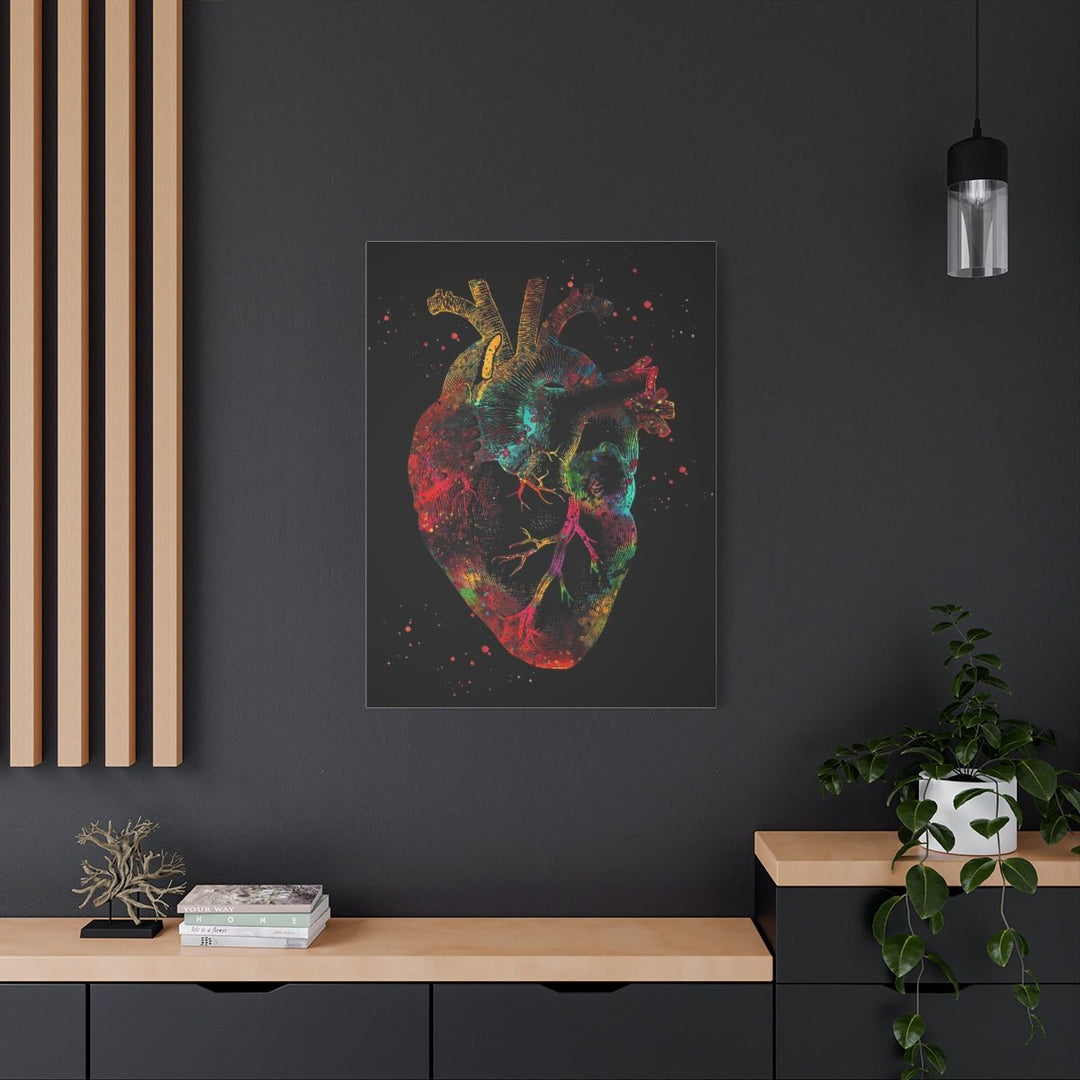 Human Heart Black Art Canvas - drtobe